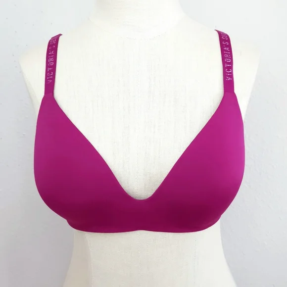 Victoria's Secret T-Shirt Lightly Lined Wireless Bra 34C Magenta Pink - Picture 2 of 7